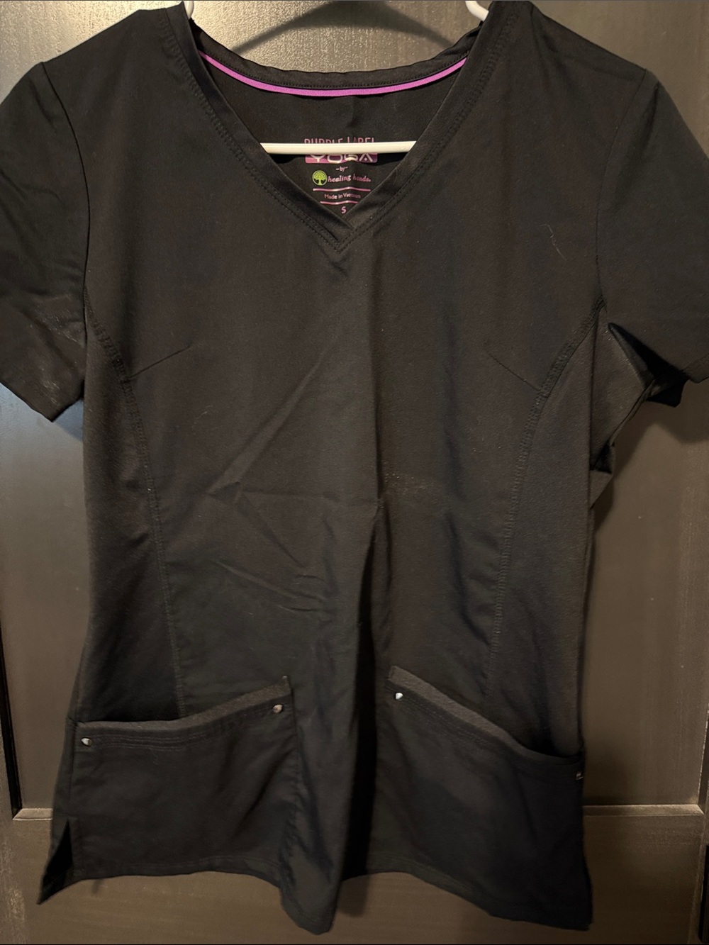 Women’s Scrub Top with Front Pockets- Purple Label